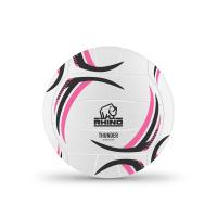 Rhino Thunder Moulded Netball - Size 4 - White/Pink/Grey Coloured